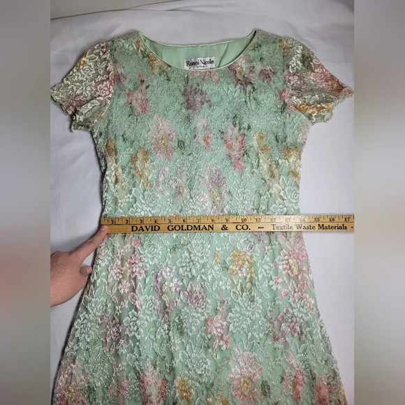 Vintage 90s Y2K Ronni Nicole by Ouida Multi Color Floral Textured Dress … - Picture 4 of 9